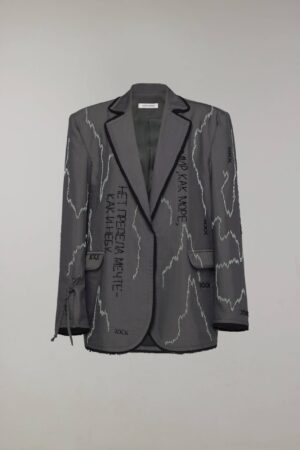 Oversized jacket with hand embroidery "adras naqshti"